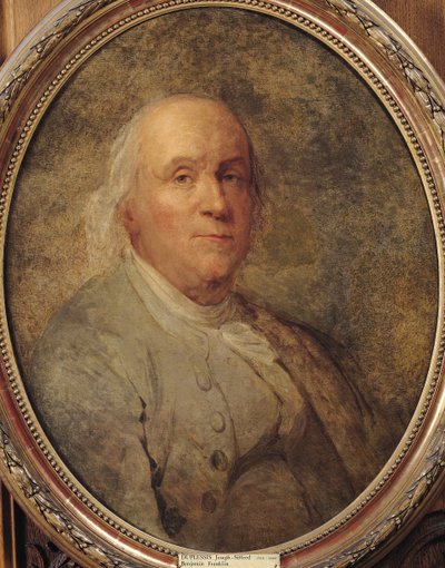 Portret van Benjamin Franklin, c.1780 door Joseph Siffred Duplessis